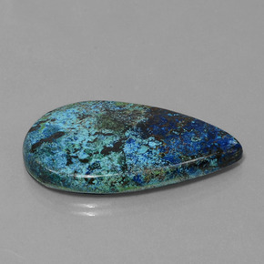 Azurita azul natural 40,30ct, formato de pêra, opaco