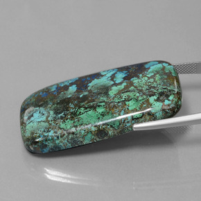 Azurita azul multicolorido natural 76,94ct, almofada cortada, opaco