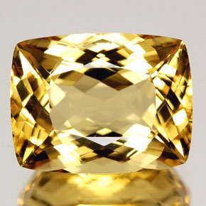 Berilo Amarelo Dourado Natural 6.89ct, Almofada cortada, VVS