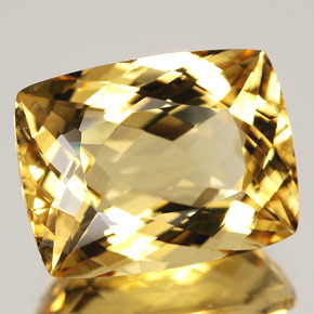 Berilo Amarelo Dourado Natural 6.89ct, Almofada cortada, VVS