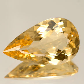 Berilo amarelo natural 3,85ct, formato de pêra, IF