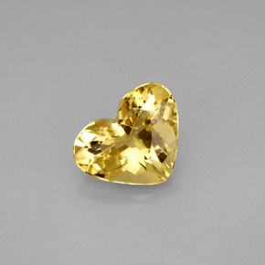 Berilo amarelo natural 1,52ct, formato de coração, VVS