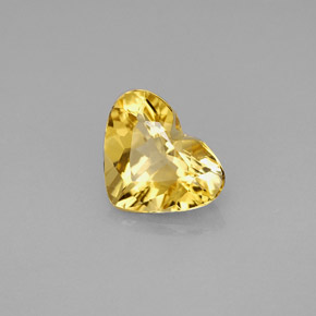 Berilo amarelo natural 1,52ct, formato de coração, VVS
