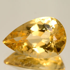 Berilo amarelo natural 4,51ct, formato de pêra, VS