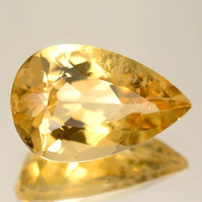 Berilo amarelo natural 4,51ct, formato de pêra, VS