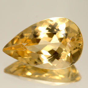 Berilo amarelo natural 5,50ct, formato de pêra, IF