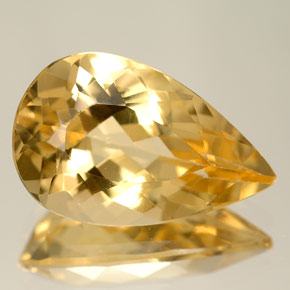 Berilo amarelo natural 5,50ct, formato de pêra, IF