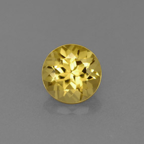 Berilo amarelo natural 0,76ct, corte redondo, VS
