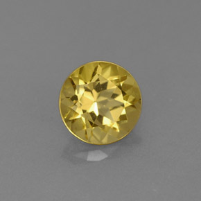 Berilo amarelo natural 0,76ct, corte redondo, VS