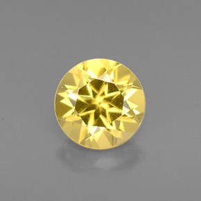 Berilo amarelo natural 0,75ct, corte redondo, VS-SI