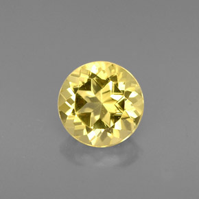 Berilo amarelo natural 0,74ct, corte redondo, VVS-VS