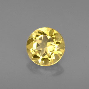 Berilo amarelo natural 0,74ct, corte redondo, VVS-VS