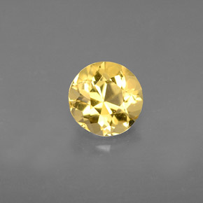 Berilo amarelo natural 0,67ct, corte redondo, VVS-VS