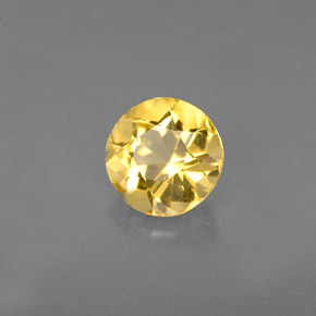 Berilo amarelo natural 0,67ct, corte redondo, VVS-VS