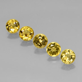 Pedras preciosas de berilo amarelo natural de  ct, corte redondo, VVS-VS