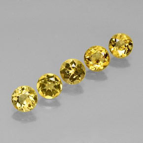 Pedras preciosas de berilo amarelo natural de  ct, corte redondo, VVS-VS