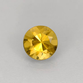 Berilo amarelo natural 0,62ct, corte redondo, VS