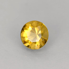 Berilo amarelo natural 0,62ct, corte redondo, VS