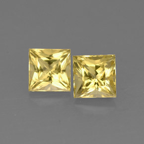 Pedras preciosas de berilo amarelo natural de  ct, quadrado, VS