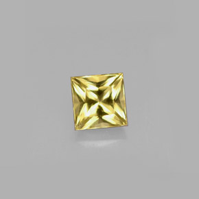Berilo amarelo natural 0,52ct, quadrado, VVS
