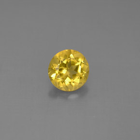 Berilo amarelo natural 0,79ct, corte redondo, VS