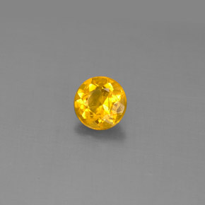 Berilo amarelo natural 0,58ct, corte redondo, VS