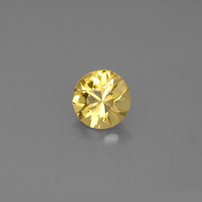 Berilo amarelo natural 0,58ct, corte redondo, VS