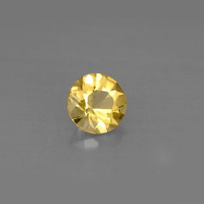 Berilo amarelo natural 0,58ct, corte redondo, VS