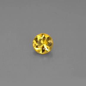 Berilo amarelo natural 0,45ct, corte redondo, VS