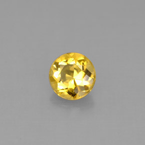 Berilo amarelo natural 0,56ct, corte redondo, VS