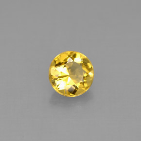 Berilo amarelo natural 0,56ct, corte redondo, VS
