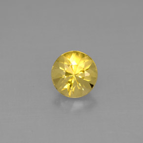 Berilo amarelo natural 0,73ct, corte redondo, VS