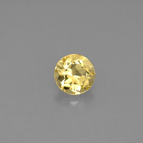 Berilo amarelo natural 0,60ct, corte redondo, VS
