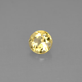 Berilo amarelo natural 0,60ct, corte redondo, VS