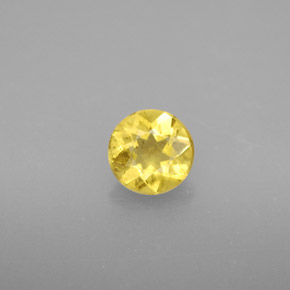 Berilo amarelo natural 0,70ct, corte redondo, VS