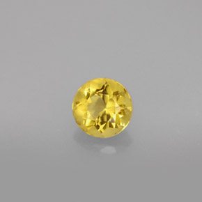 Berilo amarelo natural 0,82ct, corte redondo, VS