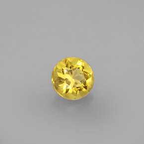 Berilo amarelo natural 0,82ct, corte redondo, VS