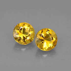 Pedras preciosas de berilo amarelo natural de  ct, corte redondo, VVS-VS