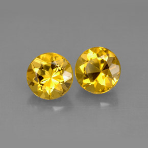 Pedras preciosas de berilo amarelo natural de  ct, corte redondo, VVS-VS