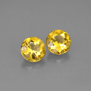 Pedras preciosas de berilo amarelo natural de  ct, corte redondo, VVS-VS
