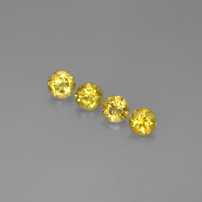 Pedras preciosas de berilo amarelo natural de  ct, corte redondo, VVS-VS