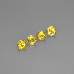 Pedras preciosas de berilo amarelo natural de  ct, corte redondo, VVS-VS