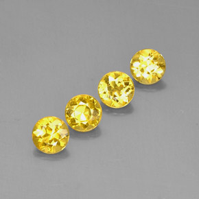Pedras preciosas de berilo amarelo natural de  ct, corte redondo, VVS-VS