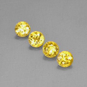 Pedras preciosas de berilo amarelo natural de  ct, corte redondo, VVS-VS