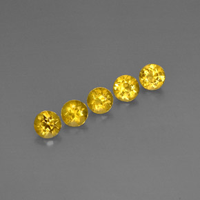 Pedras preciosas de berilo amarelo natural de  ct, corte redondo, VVS-VS