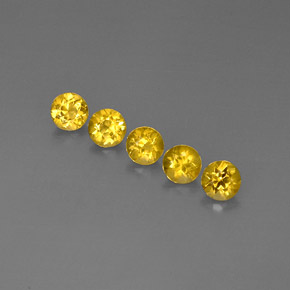 Pedras preciosas de berilo amarelo natural de  ct, corte redondo, VVS-VS