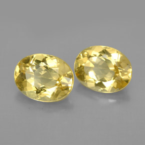 Pedras preciosas de berilo amarelo natural de  ct, corte oval, VVS-VS