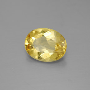 Berilo amarelo natural 1,51ct, corte oval, VVS-VS