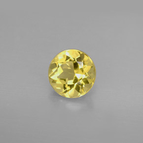 Berilo amarelo natural 1,24ct, corte redondo, VVS-VS