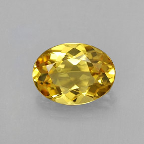 Berilo amarelo natural 0,96ct, corte oval, IF